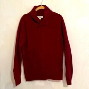 Good Threads Maroon 100% Cotton Pull Over Long Sleeve V Neck Sweater Size XS